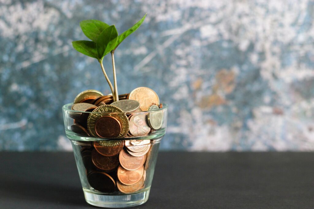 Coins in the glass