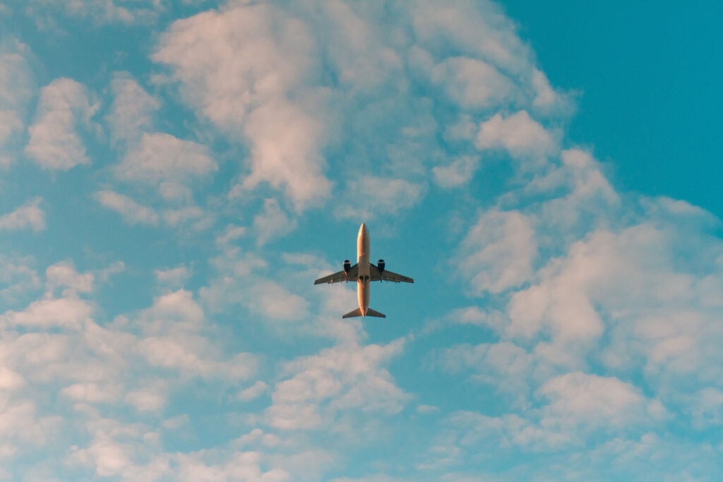 An airplane in the sky